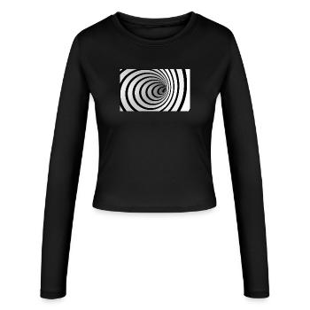 Black and White Spiral Vortex - Women's Slim Fit Longsleeve - black - Front - AI Model Female 172 light (172cm)