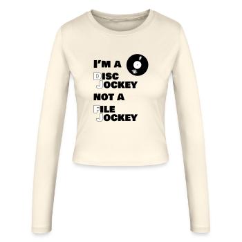 Je suis un blagueur de disques, pas un DJ - Manches longues slim fit Femme - crème - Devant - AI Model Female 172 light (172cm)