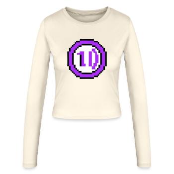 Arcade Münze 10 Jahre Jubiläum - Frauen Slim Fit Langarmshirt - Creme - Vorne - AI Model Female 172 light (172cm)