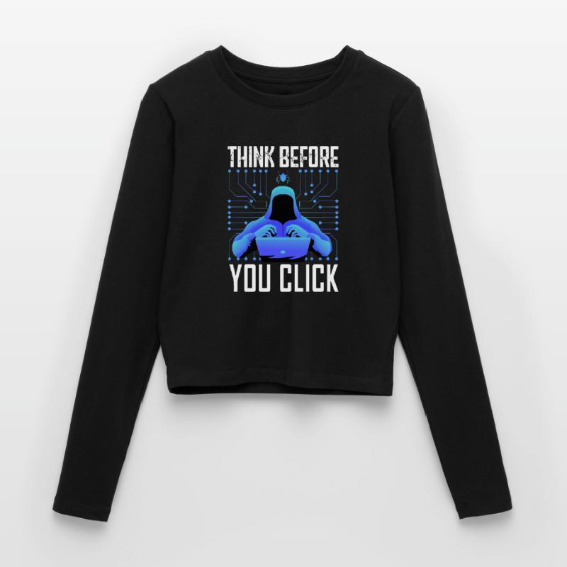 Hacker Hacking Programmer Linux Cybersecurity Data Women's Slim Fit Longsleeve