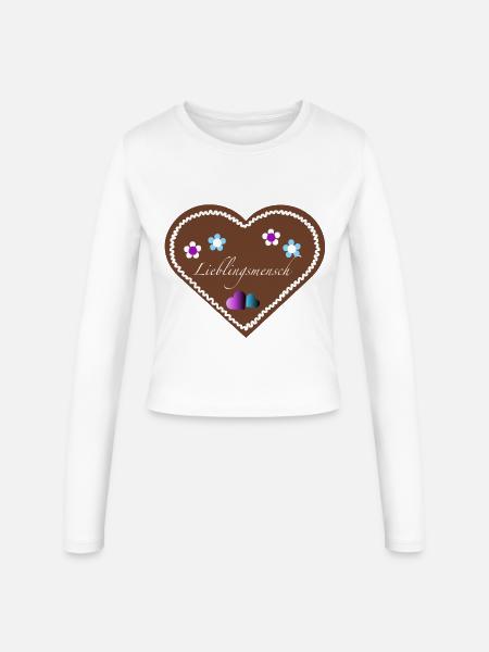 "Jahrmarkt-Liebe" Lieblingsmensch lila hellb - Frauen Slim Fit Langarmshirt - Weiß