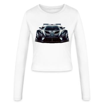 Futuristischer, extrem leistungsstarker Rennwagen - Frauen Slim Fit Langarmshirt - Weiß - Vorne - AI Model Female 172 light (172cm)