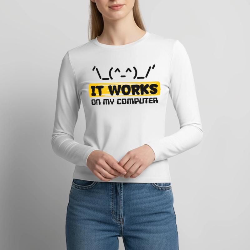 Déclaration du développeur Coden Scripting Computer Geek Manches longues slim fit Femme