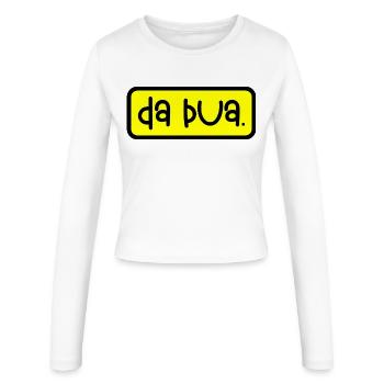 da Bua - Frauen Slim Fit Langarmshirt - Weiß - Vorne - AI Model Female 172 light (172cm)