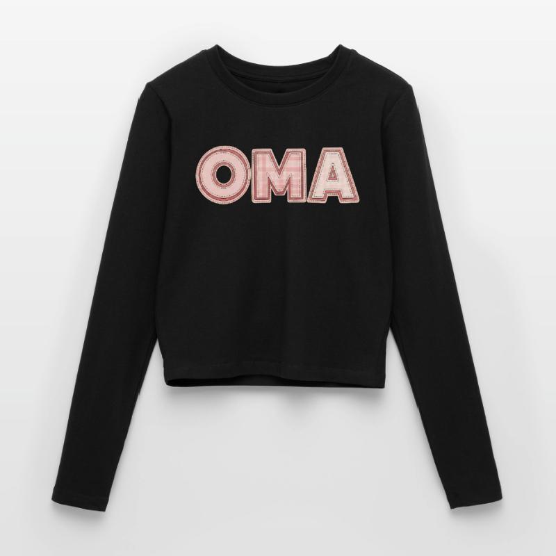 Grandma Retro Lettering Gift Idea Patchwork Women's Slim Fit Longsleeve