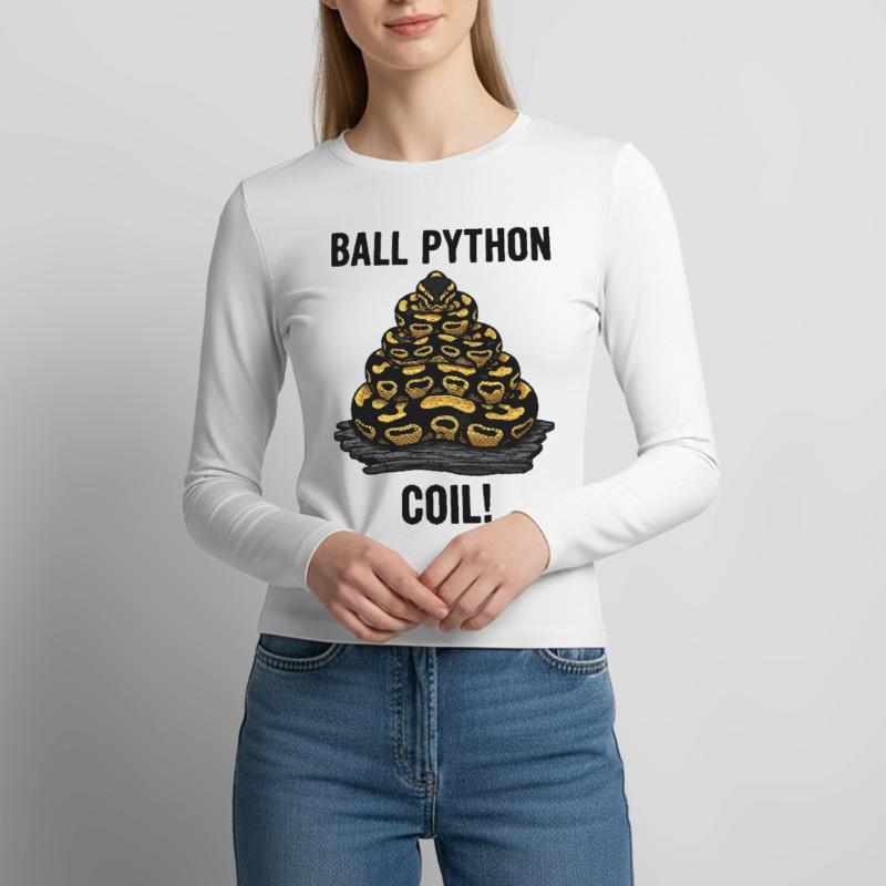 Python Royal Ball Python Coil Reptile Pyramide Manches longues slim fit Femme