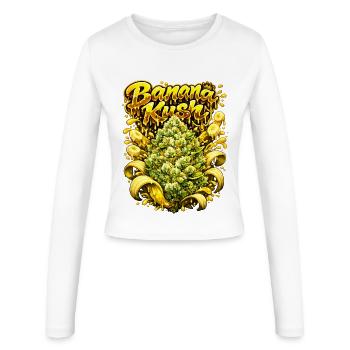 Gravure graffiti Banana Kush - Manches longues slim fit Femme - blanc - Devant - AI Model Female 172 light (172cm)