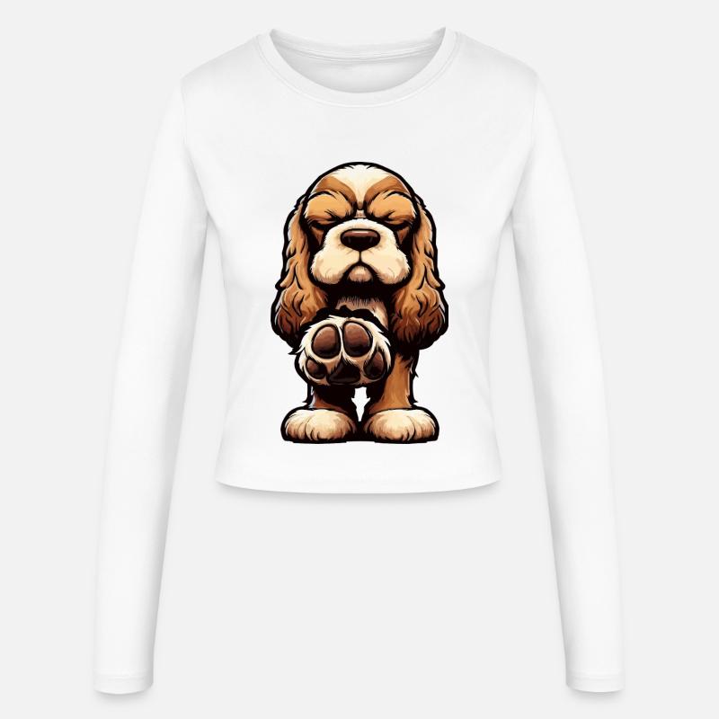 Cocker Spaniel Cocker Chien Cocker Propriétaire de cocker Spaniel - Manches longues slim fit Femme - blanc