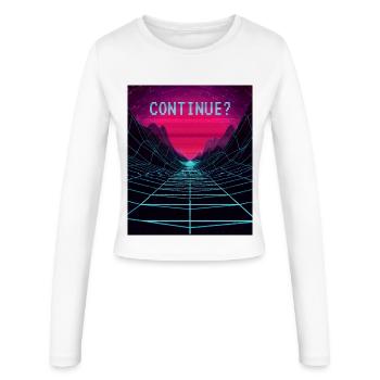 Aesthetic Vaporwave Synthwave Retro 80s - Women's Slim Fit Longsleeve - white - Front - AI Model Female 172 light (172cm)