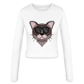 Chat de Birmanie - Manches longues slim fit Femme - blanc - Devant - AI Model Female 172 light (172cm)