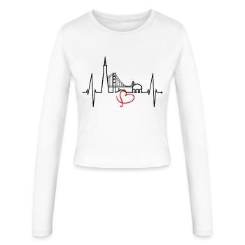 San Francisco Skyline Heartbeat California USA - Women's Slim Fit Longsleeve - white - Front - AI Model Female 172 light (172cm)