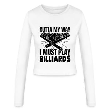 Funny billiard player - Women's Slim Fit Longsleeve - white - Front - AI Model Female 172 light (172cm)