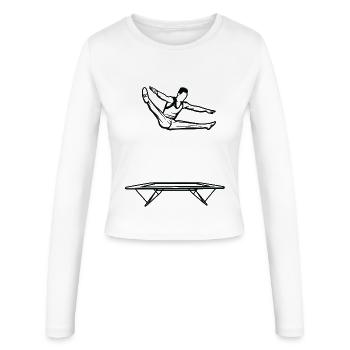 Petit sauteur sur trampoline - Manches longues slim fit Femme - blanc - Devant - AI Model Female 172 light (172cm)