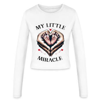 Empreintes de bébé coeur mains petit Miracle - Manches longues slim fit Femme - blanc - Devant - AI Model Female 172 light (172cm)
