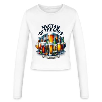 Nectar de bière des dieux amant Party Drinker - Manches longues slim fit Femme - blanc - Devant - AI Model Female 172 light (172cm)
