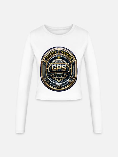 GPS-Tracking Warnaufkleber - Frauen Slim Fit Langarmshirt - Weiß