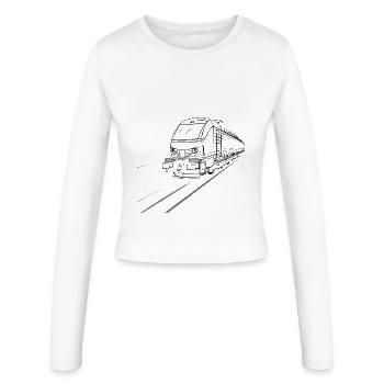 Train Sketch - Women's Slim Fit Longsleeve - white - Front - AI Model Female 172 light (172cm)