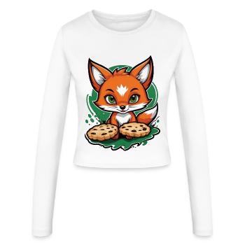 Foxy Chocolate Treats - Women's Slim Fit Longsleeve - white - Front - AI Model Female 172 light (172cm)