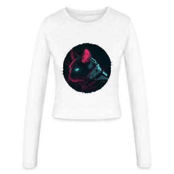 Chat dans le style Steampunk - Manches longues slim fit Femme - blanc - Devant - AI Model Female 172 light (172cm)