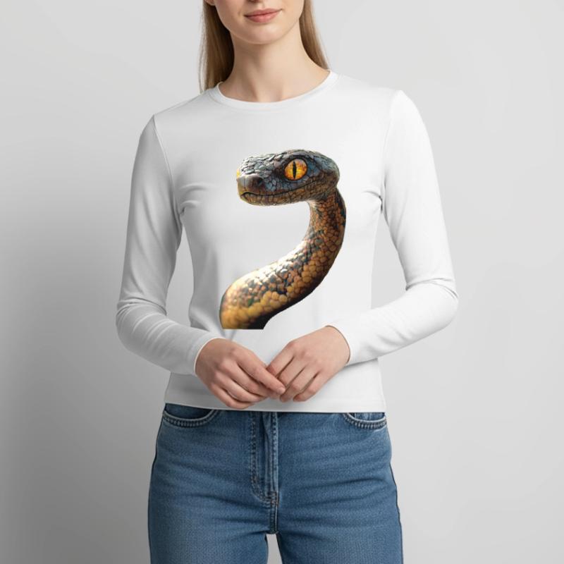 Schlange Python Kobra Mamba Klapperschlange Snake Frauen Slim Fit Langarmshirt