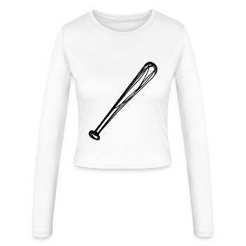 Batte de baseball - Manches longues slim fit Femme - blanc - Devant - AI Model Female 172 light (172cm)
