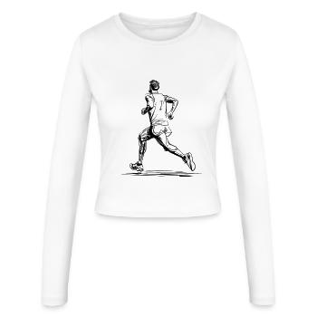 Jogger Line Art - Women's Slim Fit Longsleeve - white - Front - AI Model Female 172 light (172cm)