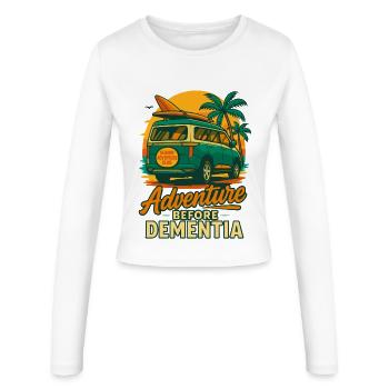 L’aventure avant la démence : le camping en van - Manches longues slim fit Femme - blanc - Devant - AI Model Female 172 light (172cm)