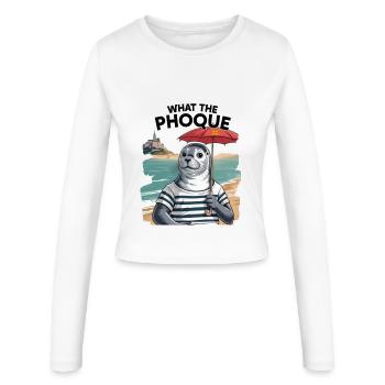 Normandy Seal Pride Humor Gift - Women's Slim Fit Longsleeve - white - Front - AI Model Female 172 light (172cm)