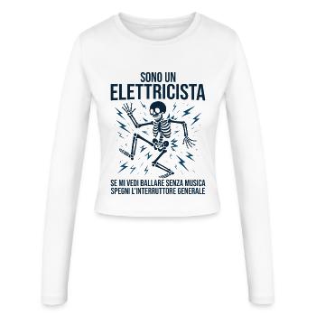 Lustiger Mann, Elektriker, ich bin Elektriker - Frauen Slim Fit Langarmshirt - Weiß - Vorne - AI Model Female 172 light (172cm)