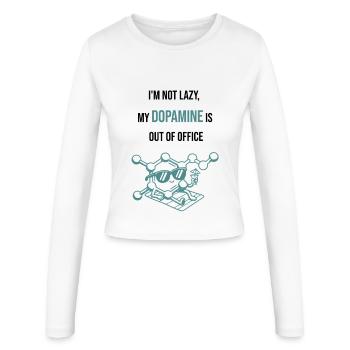 Fusion néon de dopamine - Je ne suis pas paresseux ma dopamine - Manches longues slim fit Femme - blanc - Devant - AI Model Female 172 light (172cm)