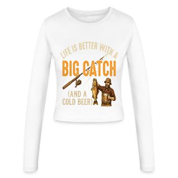 Life Is Better With A Big Catch - Women's Slim Fit Longsleeve - white - Front - AI Model Female 172 light (172cm)
