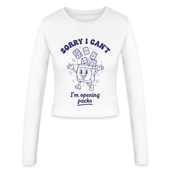 Désolé, je ne peux pas, j’ouvre les packs de cartes à collectionner - Manches longues slim fit Femme - blanc - Devant - AI Model Female 172 light (172cm)