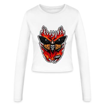 Flame Skull Moth Inferno - Women's Slim Fit Longsleeve - white - Front - AI Model Female 172 light (172cm)