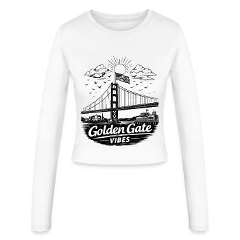 Golden Gate Vibes San Francisco Skyline - Manches longues slim fit Femme - blanc - Devant - AI Model Female 172 light (172cm)