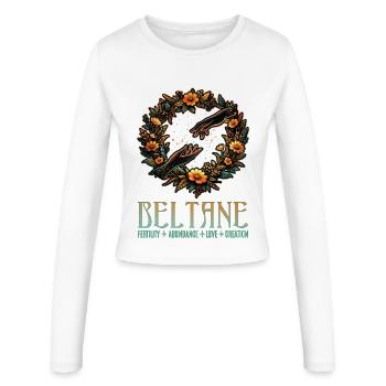 Beltane Fruchtbarkeit Fülle Liebe Erschaffung Sommer - Frauen Slim Fit Langarmshirt - Weiß - Vorne - AI Model Female 172 light (172cm)