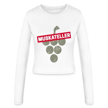 Muskateller Rebe Vintage Weintrinker Souvenir - Frauen Slim Fit Langarmshirt - Weiß - Vorne - AI Model Female 172 light (172cm)