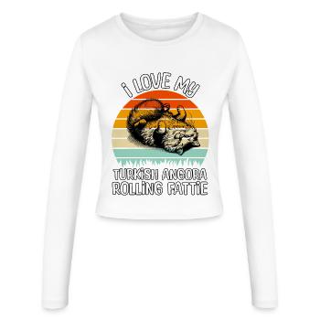 Drôle de chat angora turc - Manches longues slim fit Femme - blanc - Devant - AI Model Female 172 light (172cm)