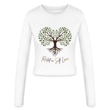 Wurzelkraft: Selbstliebe Baum - Frauen Slim Fit Langarmshirt - Weiß - Vorne - AI Model Female 172 light (172cm)