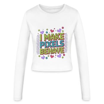 Graphiste Designer I Make Pixels Graphiste - Manches longues slim fit Femme - blanc - Devant - AI Model Female 172 light (172cm)