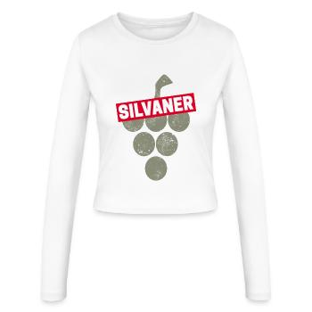 Silvaner Rebe Retro Weintrinker und Winzer Design - Frauen Slim Fit Langarmshirt - Weiß - Vorne - AI Model Female 172 light (172cm)