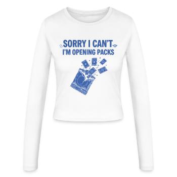 Désolé, je ne peux pas, j’ouvre les boosters de cartes à collectionner des packs - Manches longues slim fit Femme - blanc - Devant - AI Model Female 172 light (172cm)