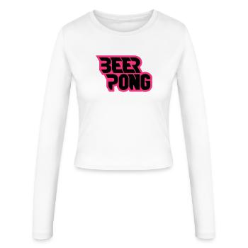 Bière Pong style 90s - Manches longues slim fit Femme - blanc - Devant - AI Model Female 172 light (172cm)