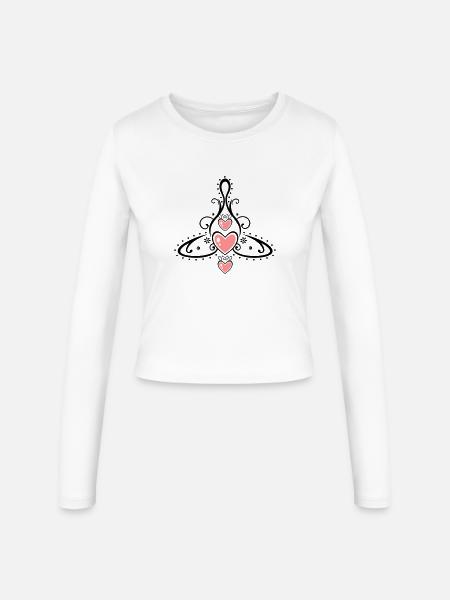 Keltisches Symbol, Mutter mit drei Kindern. - Frauen Slim Fit Langarmshirt - Weiß