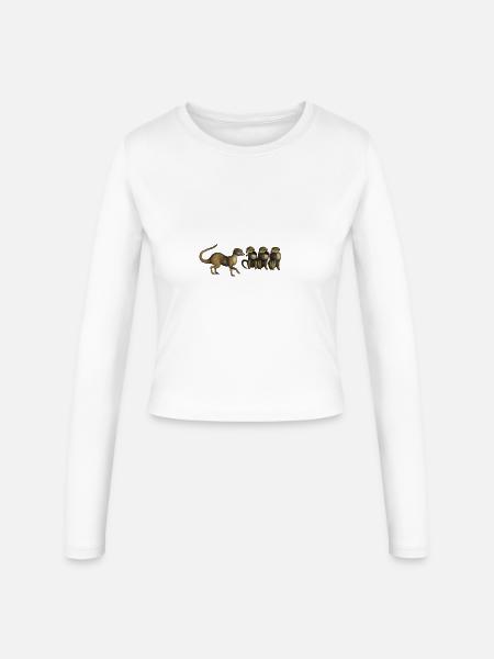 Lustige Erdmännchen - Frauen Slim Fit Langarmshirt - Weiß
