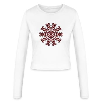 Crimson Neon Mandala - Women's Slim Fit Longsleeve - white - Front - AI Model Female 172 light (172cm)