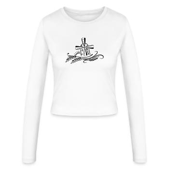 Windmühle Mühle Bäcker Getreide - Frauen Slim Fit Langarmshirt - Weiß - Vorne - AI Model Female 172 light (172cm)