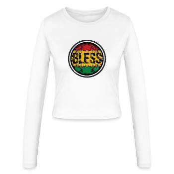 Motif floral rastafari - Manches longues slim fit Femme - blanc - Devant - AI Model Female 172 light (172cm)