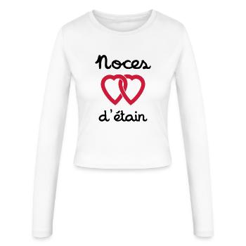Noces d'étain - Manches longues slim fit Femme - blanc - Devant - AI Model Female 172 light (172cm)