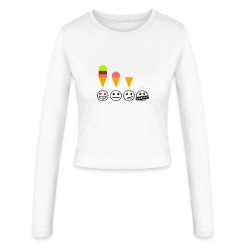 Eis Emotionen Eiscreme Lustig Witzig Sommer Freude - Frauen Slim Fit Langarmshirt - Weiß - Vorne - AI Model Female 172 light (172cm)