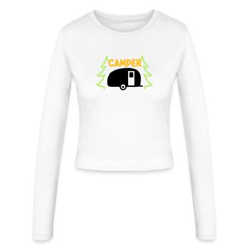 Camper - ready for vacation - Women's Slim Fit Longsleeve - white - Front - AI Model Female 172 light (172cm)